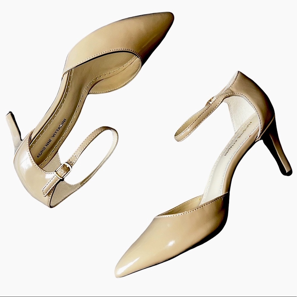 Adrienne Vittadini Stylish Nude Three Inch Heels w/Strap